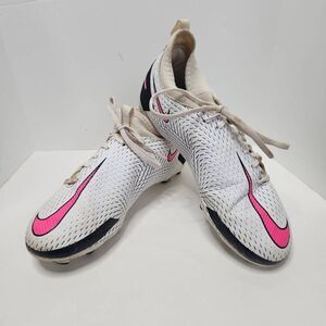Nike Womens White Pink Phantom Soccer Cleats Shoes Size 4